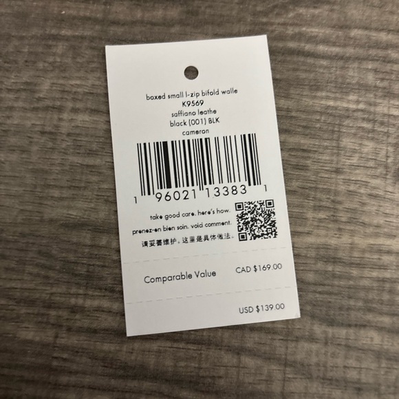 Kate Spade New York Black Saffiano Leather Compact Zip Around Wallet - Picture 8 of 8